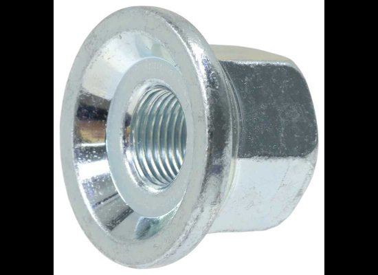 5/8"-18 HEX WHEEL LUG NUT, FLANGED, ZINC PLATED GR8