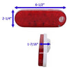 6-1/2" X 2-1/4" OVAL LED TRAILER TAIL LIGHT, STOP, TURN, TAIL, REVERSE, 7 DIODE, RED/CLEAR LENS
