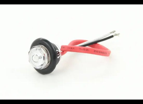 Optronics Clearance Marker 3/4" Round Clear Lens Red LED w/ Pigtail & Grommet