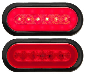 6" OVAL RED LED BRAKE AND TAIL LIGHTS KIT, PAIR