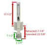 RAM 2500lbs DROPLEG JACK, SIDEWIND, BOAT TRAILER, ZINC, 15" LIFT, 13.75" DROP LEG TRAVEL, BOLT ON
