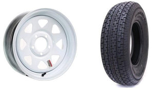 205/75R15 SPARE TIRE - WHITE SPOKE 5 LUG, 5X4.5, 5 ON 4.5