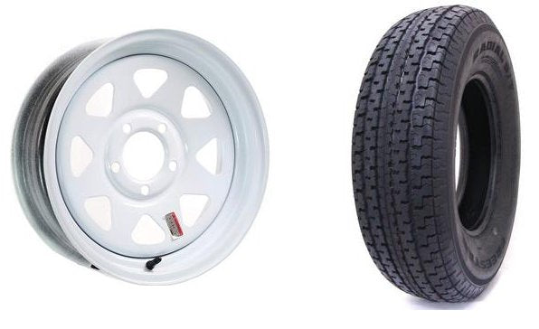 205/75R15 SPARE TIRE - WHITE SPOKE 5 LUG, 5X4.5, 5 ON 4.5