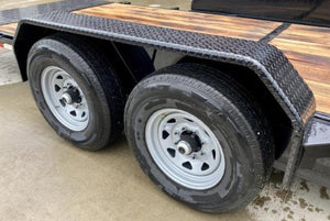 SURE-TRAC 10"X20"X72" FENDER, TANDEM AXLE, TREAD PLATE, DOUBLE BRAKE - BLACK, STEEL W/ BACKER