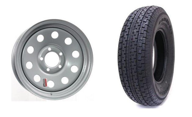 205/75 R14 SPARE TIRE & WHEEL - SILVER MOD - 5 LUG X 4.5