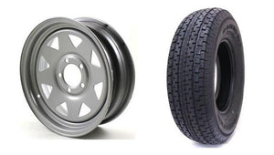 205/75 R14 SPARE TIRE & WHEEL - SILVER SPOKE - 5 LUG X 4.5