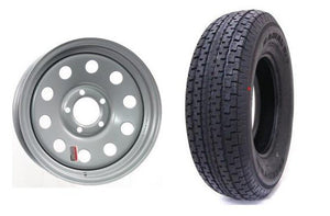 175/80R13 SPARE TIRE & WHEEL - SILVER MOD - 5 LUG, 5X4.5 - LRC