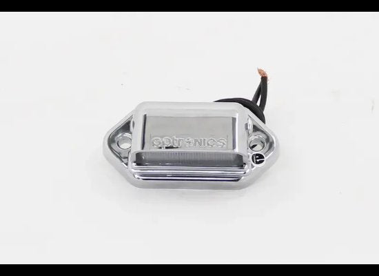 Mini LED Trailer License Plate Light w/ Chrome Housing - 2 Diodes - Rectangle - Clear Lens