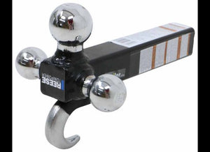 REESE TRI-BALL TRAILER HITCH BALL MOUNT WITH CLEVIS HOOK - 10K