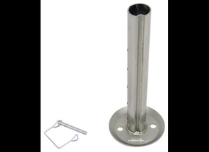 DROP LEG INSERT WITH PIN - 13-1/4" X 5-1/4" DIAMETER FOOTPLATE, ZINC COATED FOR A FRAME JACK