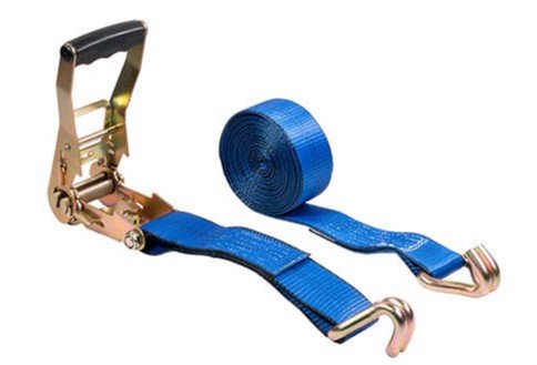 2" RATCHET STRAP WITH WIRE HOOK, BLUE, 15' LENGTH, 3333lbs WLL