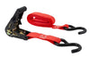 1" RATCHET STRAP WITH S HOOK - RED - 10' LENGTH
