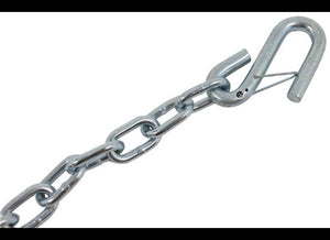 30" LONG SAFETY CHAIN WITH 1/4" LINKS, 7/16" S-HOOK WITH LATCH, 5,000lbs CAPACITY