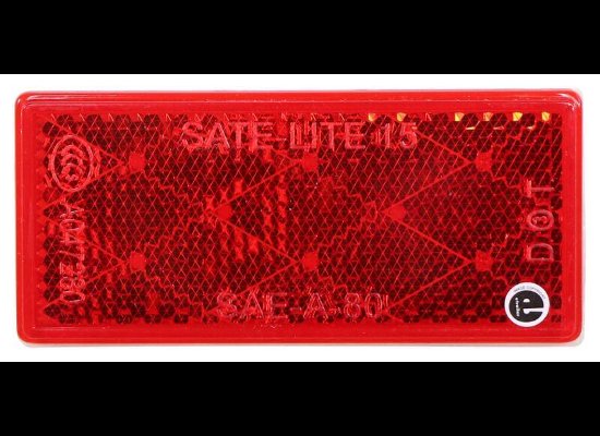 TRAILER REFLECTOR, ADHESIVE BACKING, RECTANGLE, RED, 3-1/8" X 1-3/8"