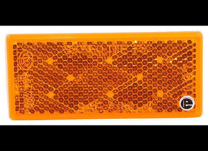 TRAILER REFLECTOR, ADHESIVE BACKING, RECTANGLE, AMBER, 3-1/8" X 1-3/8"