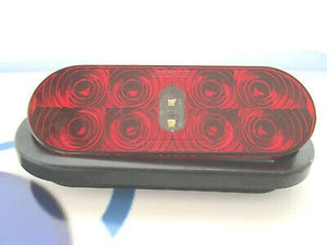 6" OVAL COMBO TAIL LIGHT RED W/ REVERSE LIGHT ALUMA TRUCK BED 10 DIODE LED