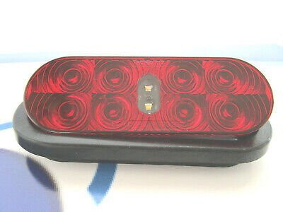 6" OVAL COMBO TAIL LIGHT RED W/ REVERSE LIGHT ALUMA TRUCK BED 10 DIODE LED