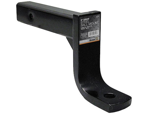 BUYERS BALL MOUNT FOR 2" RECEIVER 6" DROP, 4-3/4 RISE 1" SHANK 7.5K