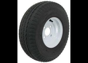 Kenda 5.70-8 Bias Trailer Tire with 8" White Wheel - 4 on 4 - Load Range D