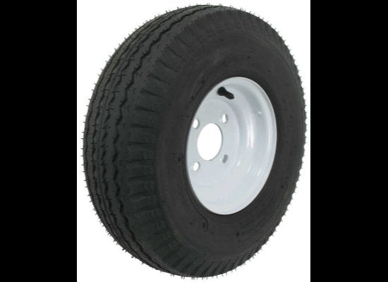 Kenda 5.70-8 Bias Trailer Tire with 8" White Wheel - 4 on 4 - Load Range D