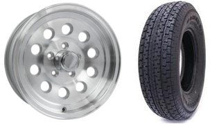 ST205/75R15 ON S20 ALUMINUM WHEEL 5 LUG 5X4.5 - LRD