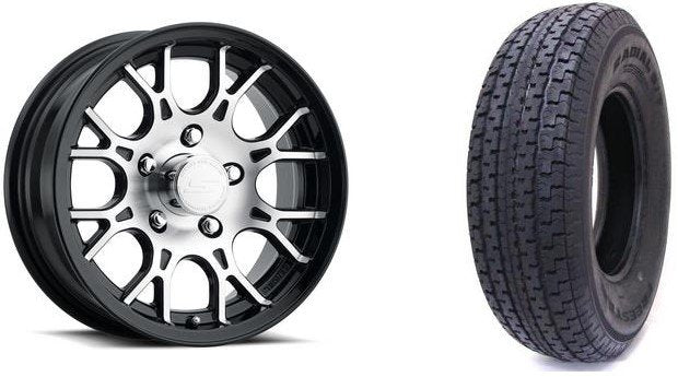 ST205/75R15 ON T16BM ALUMINUM WHEEL 5 LUG 5X4.5