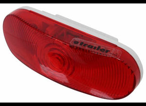OPTRONICS TRAILER TAIL LIGHT - STOP, TURN, TAIL, SUBMERSIBLE, RED LENS, OVAL