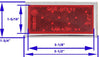 PETERSON RED RECTANGULAR TRAILER REFLECTOR W/ CHROME BEZEL, STICK ON ADHESIVE