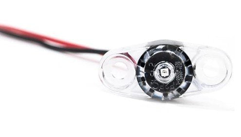 DALED RED MINI MARKER TRAILER LIGHT, CLEAR LENS 5" WIRE