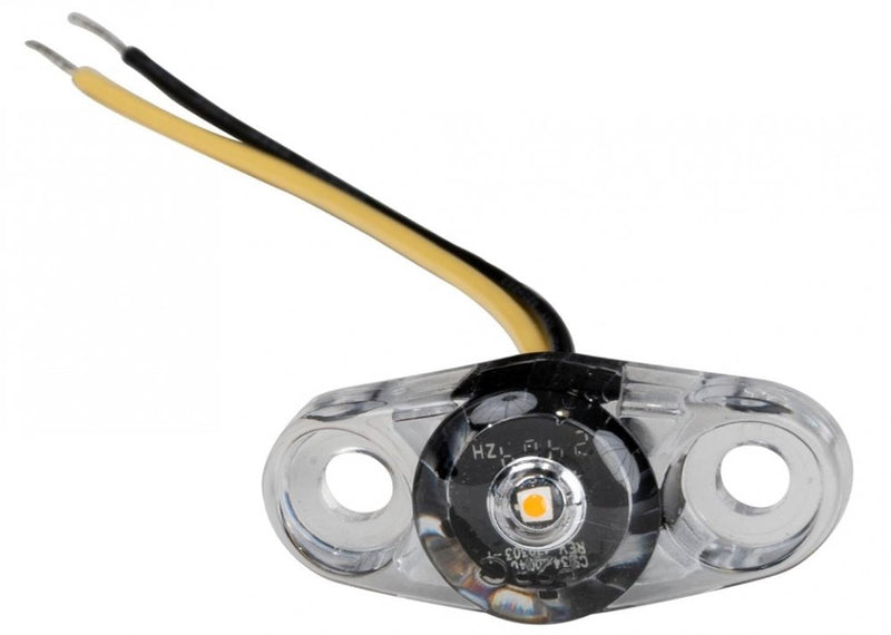 DARKHORSE LED AMBER MINI MARKER TRAILER LIGHT, CLEAR LENS 5" WIRE