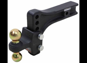 CURT ADJUSTABLE 2 BALL MOUNT 2" AND 2-5/16" BALL, 2-1/2" HITCH, 5-1/2" DROP, 4-1/2" RISE, 20K