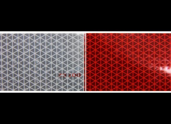 DOT CONSPICUITY TAPE, RED AND SILVER REFLECTIVE 2" DOT-C2, SOLD PER FT