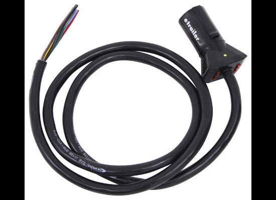 7-WAY CONNECTOR WITH MOLDED CABLE AND WIRING, TRAILER END, 6' LONG WITH LED TEST LIGHTS