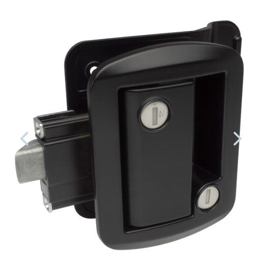 GLOBAL LINK CLASSIC PRO TRAVEL TRAILER ENTERANCE LOCK DOOR HANDLE PULL - BLACK - WITH KEYS