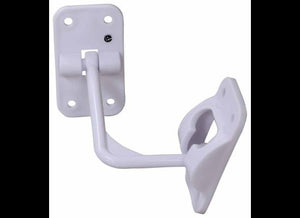 T-STYLE HOOK AND KEEPER DOOR HOLDER 90 DEGREE, WHITE, PLASTIC, 3-1/2" HOLD BACK