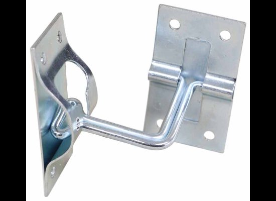 90 DEGREE T-STYLE HOOK AND KEEPER, ANGLE DOOR HOLDER, ZINC, 2"