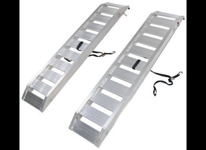 ALUMINUM CAR HAULER RAMP SET, 6' L X 14-1/2" W - 6,000lbs CAPACITY