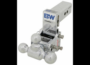 B&W TOW & STOW 3-BALL MOUNT, 2.5" HITCH, 5" DROP, 4.5" RISE, 18k - CHROME