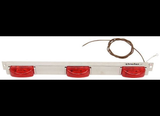 RED LED 9 DIODE IDENTIFICATION ID CLEARANCE LIGHT BAR, TRAILERS OVER 80" WIDE, SUBMERSIBLE
