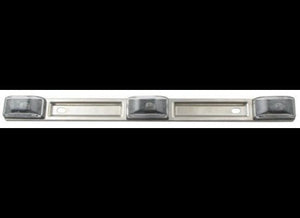 3 LIGHT IDENTIFICATION ID CLEARANCE BAR, TRAILERS OVER 80" WIDE, SUBMERSIBLE, CLEAR, INCANDESCENT