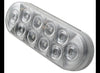 10 DIODE CLEAR OVAL TRAILER LED WHITE LIGHT, REVERSE, SUBERSIBLE, 6-1/2"X2-1/8"
