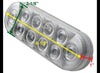 10 DIODE CLEAR OVAL TRAILER LED WHITE LIGHT, REVERSE, SUBERSIBLE, 6-1/2"X2-1/8"