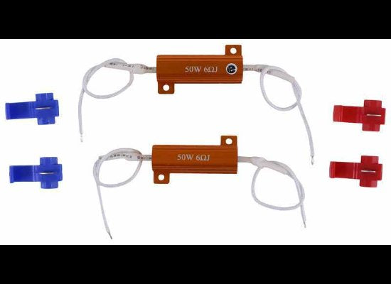 DIAMOND LOAD RESISTOR KIT FOR LED TURN SIGNALS - 50 WATT, 6 OHMS, QTY - 2