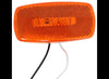 4"X2" RECTANGLE LED CLEARANCE OR SIDE MARKER, 3 DIODE, WHITE BASE, AMBER LENS