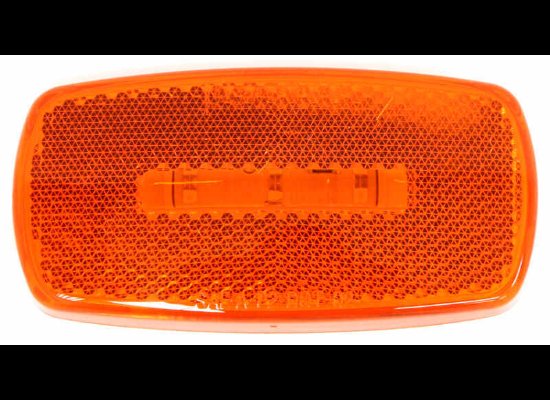 4"X2" RECTANGLE LED CLEARANCE OR SIDE MARKER, 3 DIODE, WHITE BASE, AMBER LENS