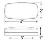 4"X2" RECTANGLE LED CLEARANCE OR SIDE MARKER, 3 DIODE, WHITE BASE, AMBER LENS