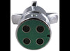 TRAILER ELECTRICAL CONNECTION, CHROME 4-WAY ROUND, 12-24 VOLTS, 20 AMP, ZINC