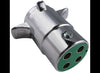 TRAILER ELECTRICAL CONNECTION, CHROME 4-WAY ROUND, 12-24 VOLTS, 20 AMP, ZINC