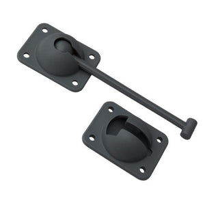 6" T-STYLE DOOR HOLD BACK, KEEPER, HOLDBACK - GRAY PLASTIC, T HANDLE
