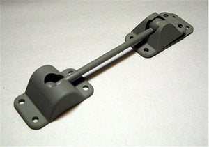 6" BALL STYLE DOOR HOLD BACK, KEEPER, HOLDBACK - GRAY PLASTIC, BALL HANDLE